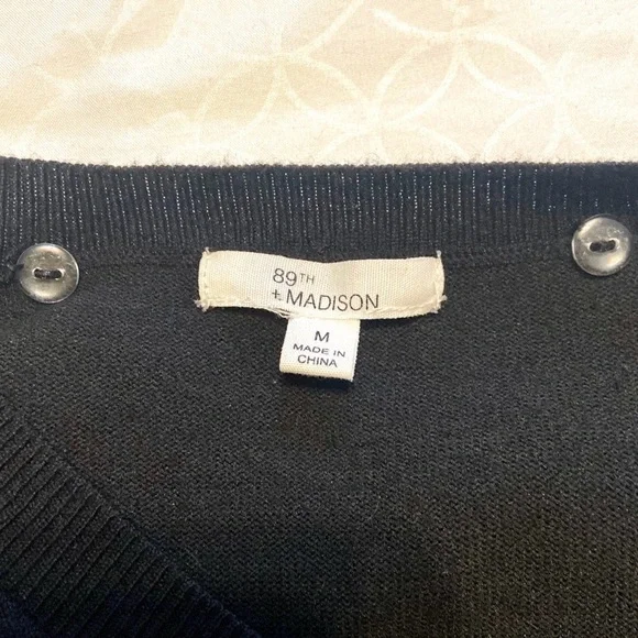 5/$15💥 Rayon Sweater Deep V-Neck Tunic Length & Plaid Scarf Set Fall Winter - Picture 5 of 8